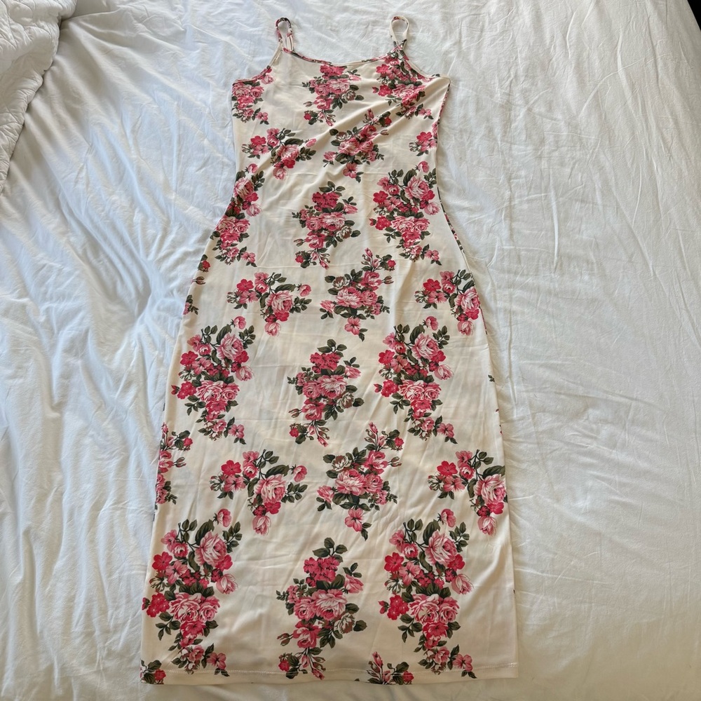 Floral Pink and Cream Dress